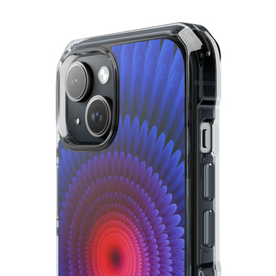 Radial Spectrum Bloom · Clear Impact Magnetic Phone Case for iPhone · Blue