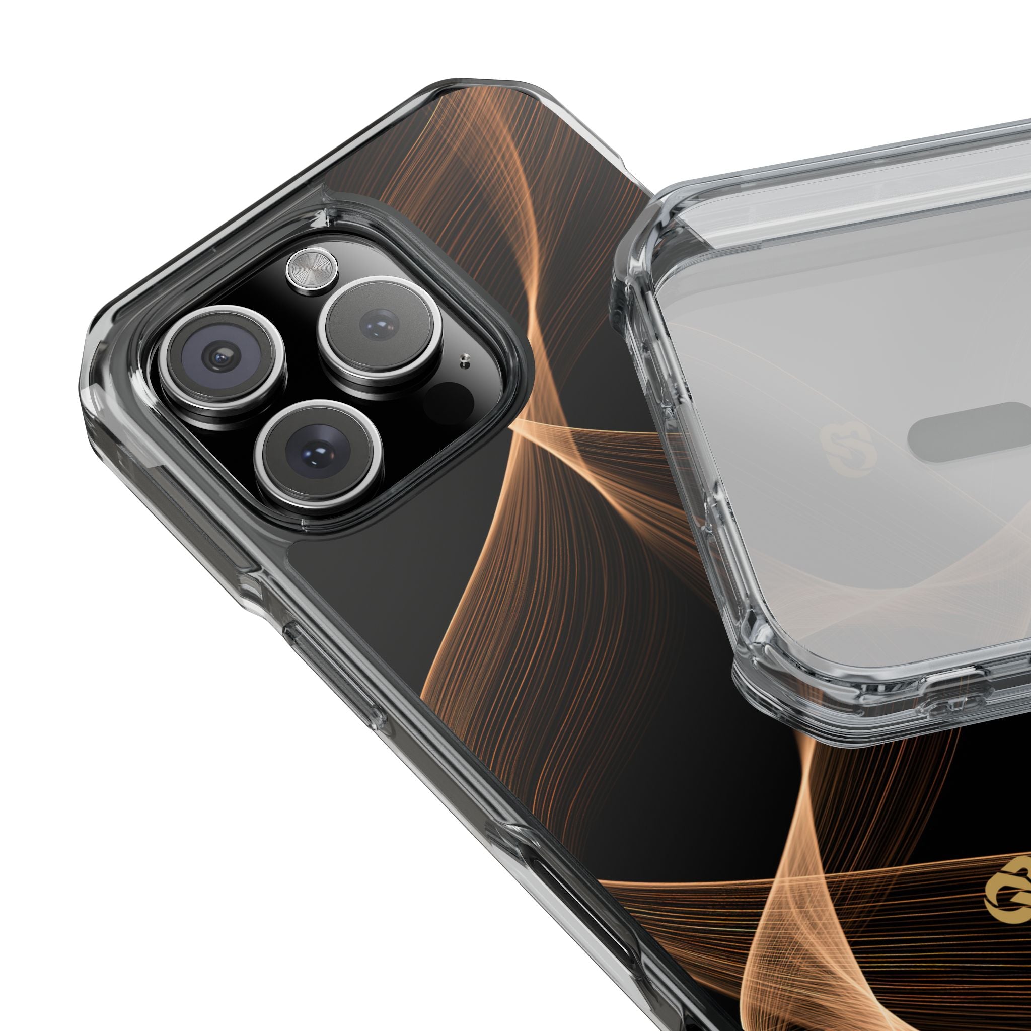 Brown Impact MagSafe Phone Case for iPhone - Copper Silk Wave