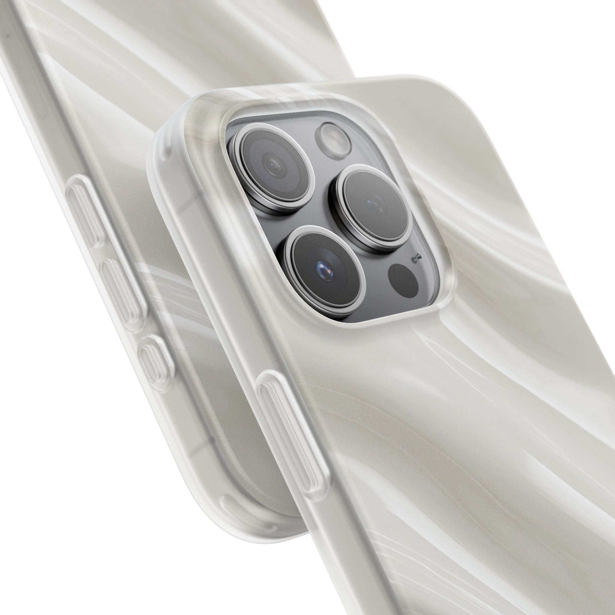 White Lite Phone Case for iPhone - Polished Ivory Wave