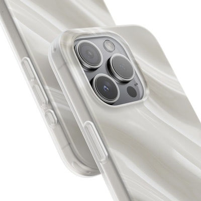 White Lite Phone Case for iPhone - Polished Ivory Wave
