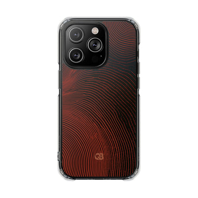 Red Impact MagSafe Phone Case for iPhone - Terracotta Nerve Map