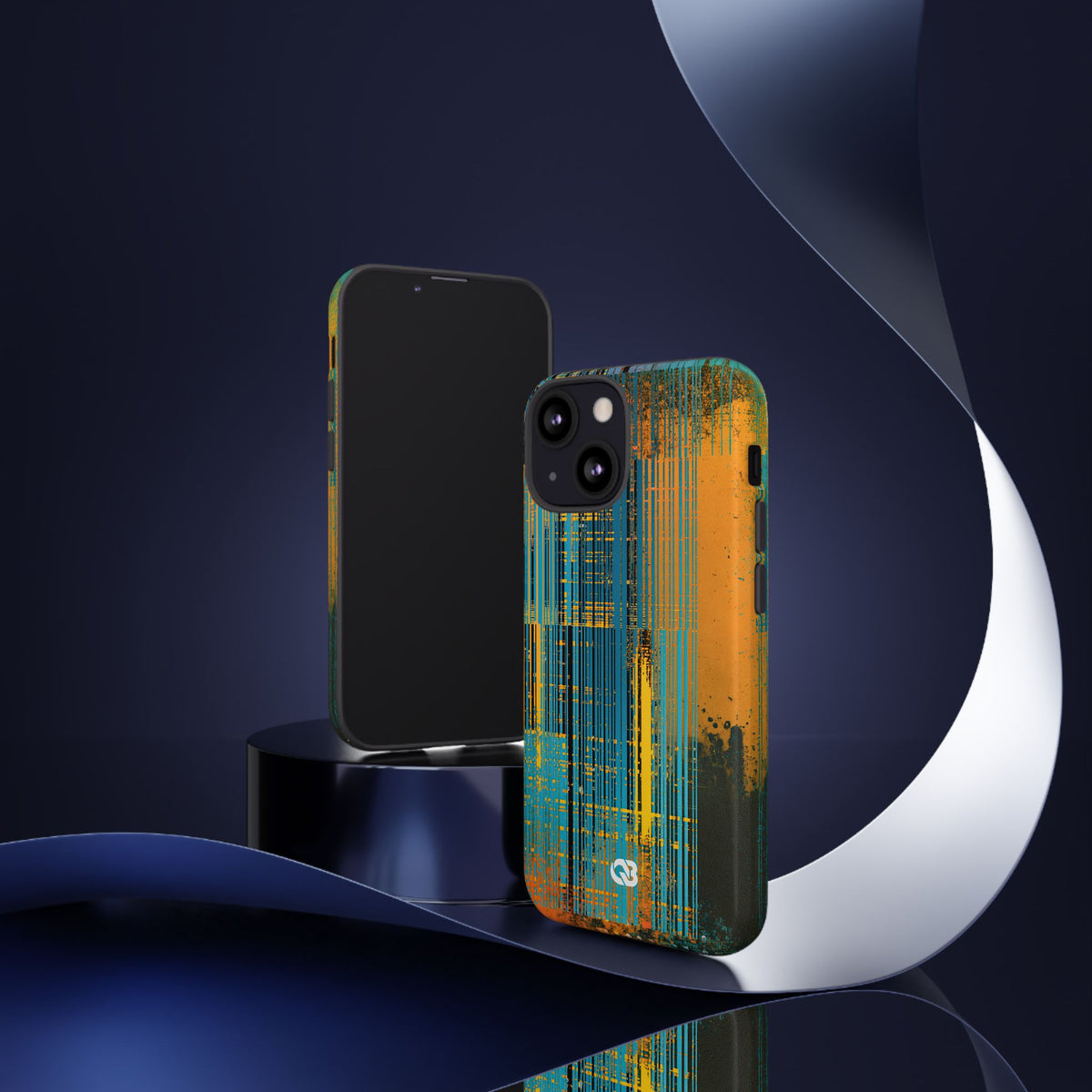 Cyber Glitch Stream · Tough Phone Case for iPhone · Teal