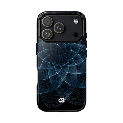 Blue Tough Phone Case for iPhone - Cobalt Geometric Bloom