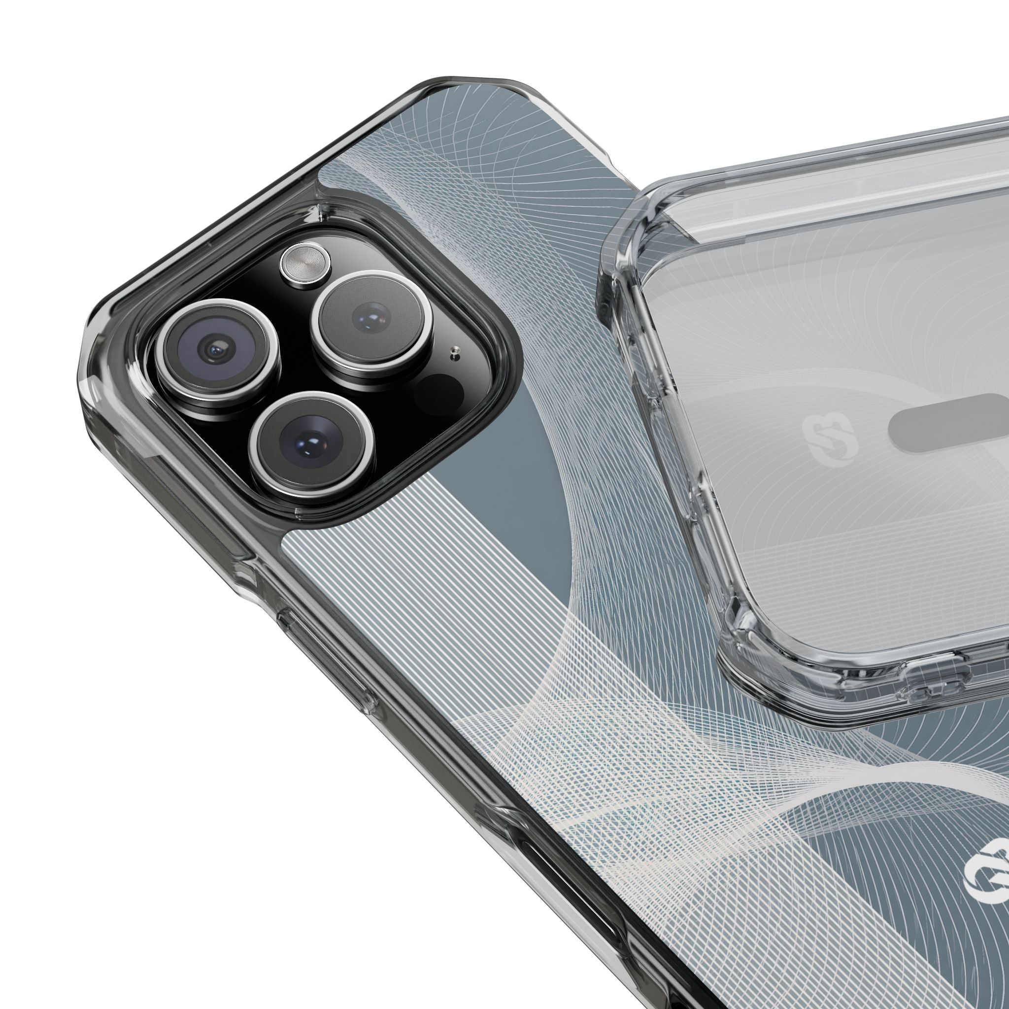 Grey Impact MagSafe Phone Case for iPhone - Slate Mesh Horizon
