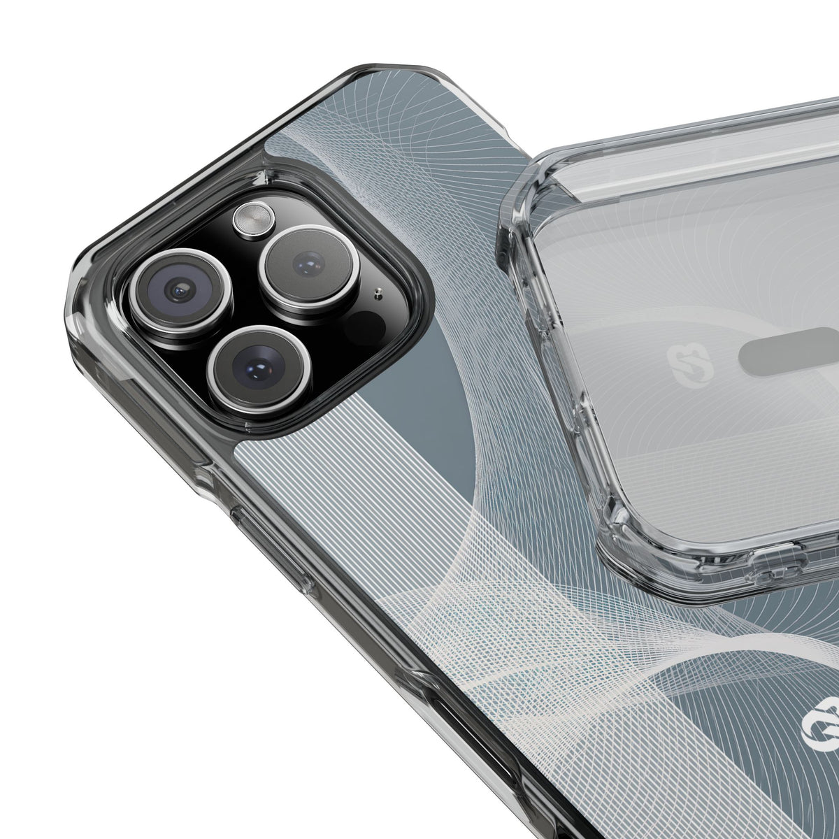 Kinetic Horizon · Clear Impact Magnetic Phone Case for iPhone ·  Grey