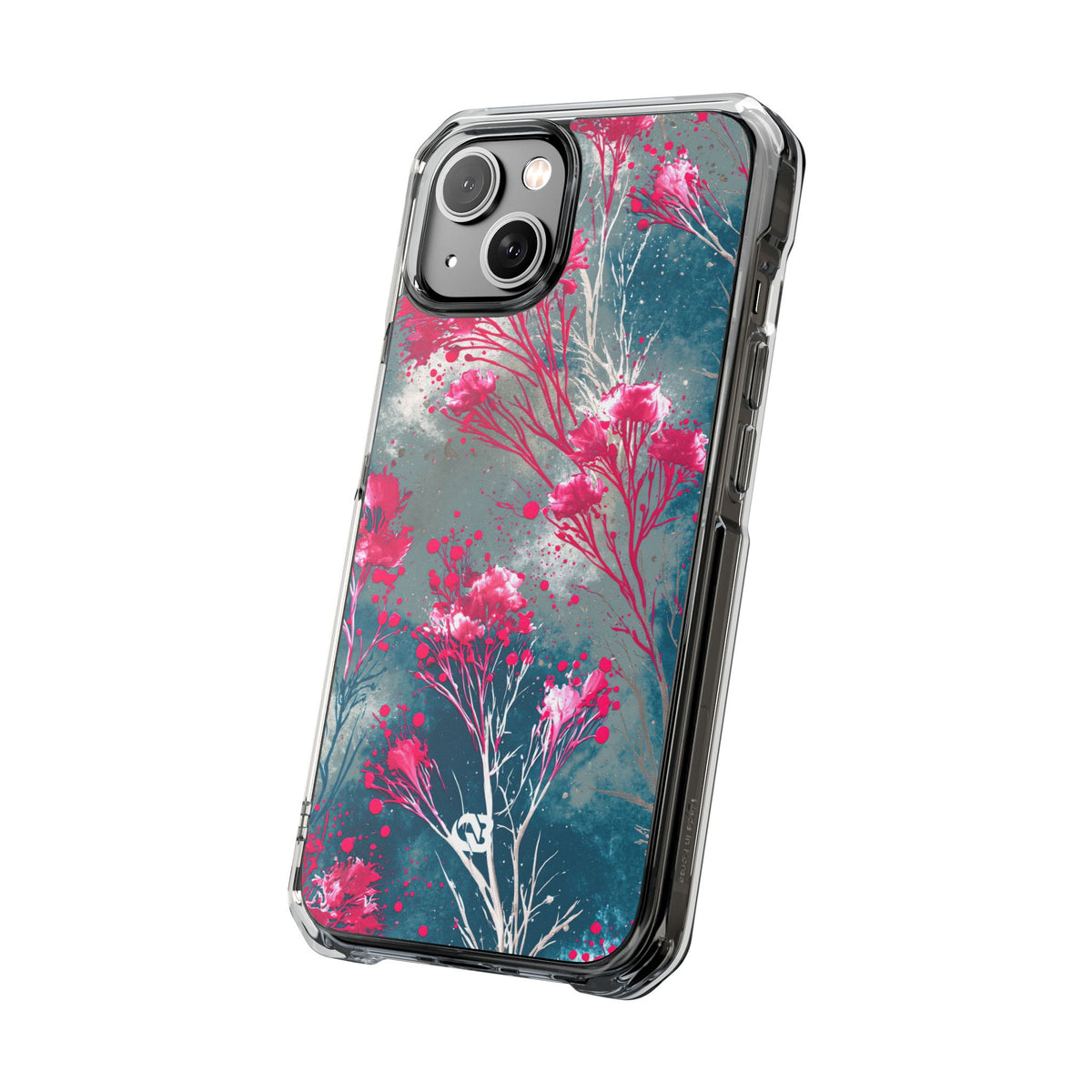 Cyber Blossom · Clear Impact Magnetic Phone Case for iPhone · Teal