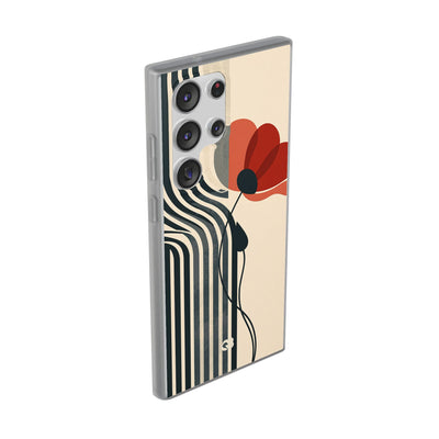 Beige Lite Phone Case for Samsung - Crimson Line Bloom