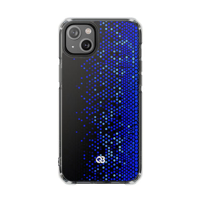 Cobalt Hex Dispersion · Clear Impact Magnetic Phone Case for iPhone · Blue