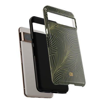 Green Tough Phone Case for Google Pixel - Dark Olive Plume