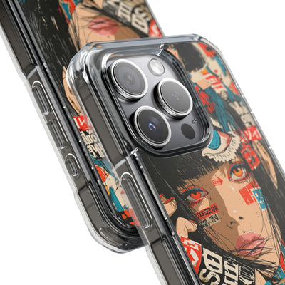Shibuya Street Collage · Clear Impact Magnetic Phone Case for iPhone · Red