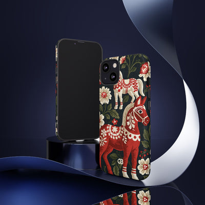 Nordic Dala Meadow · Tough Phone Case for iPhone · Red