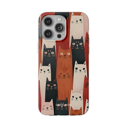 Verlängerte Katzen Schwarzes iPhone 14 Pro Max Case - Soft