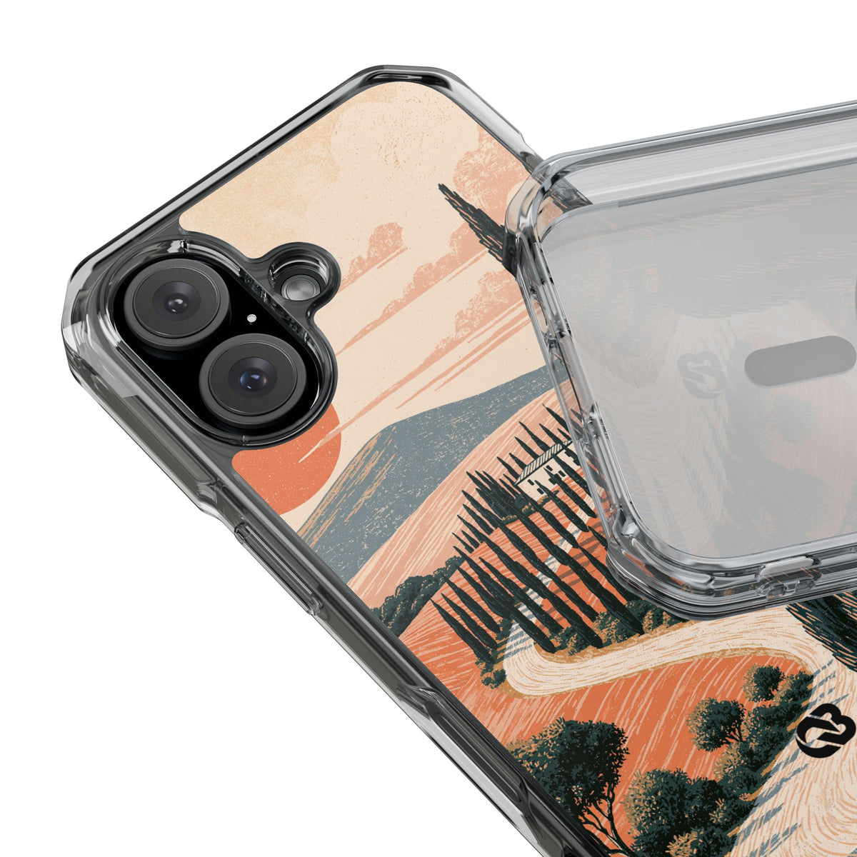 Tuscan Cypress Horizon · Clear Impact Magnetic Phone Case for iPhone ·  Orange