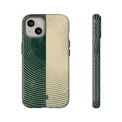 Green Tough Phone Case for iPhone - Evergreen Split Grain