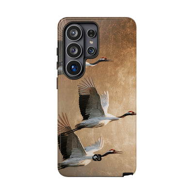 Golden Crane Flight · Tough Phone Case for Samsung · Gold