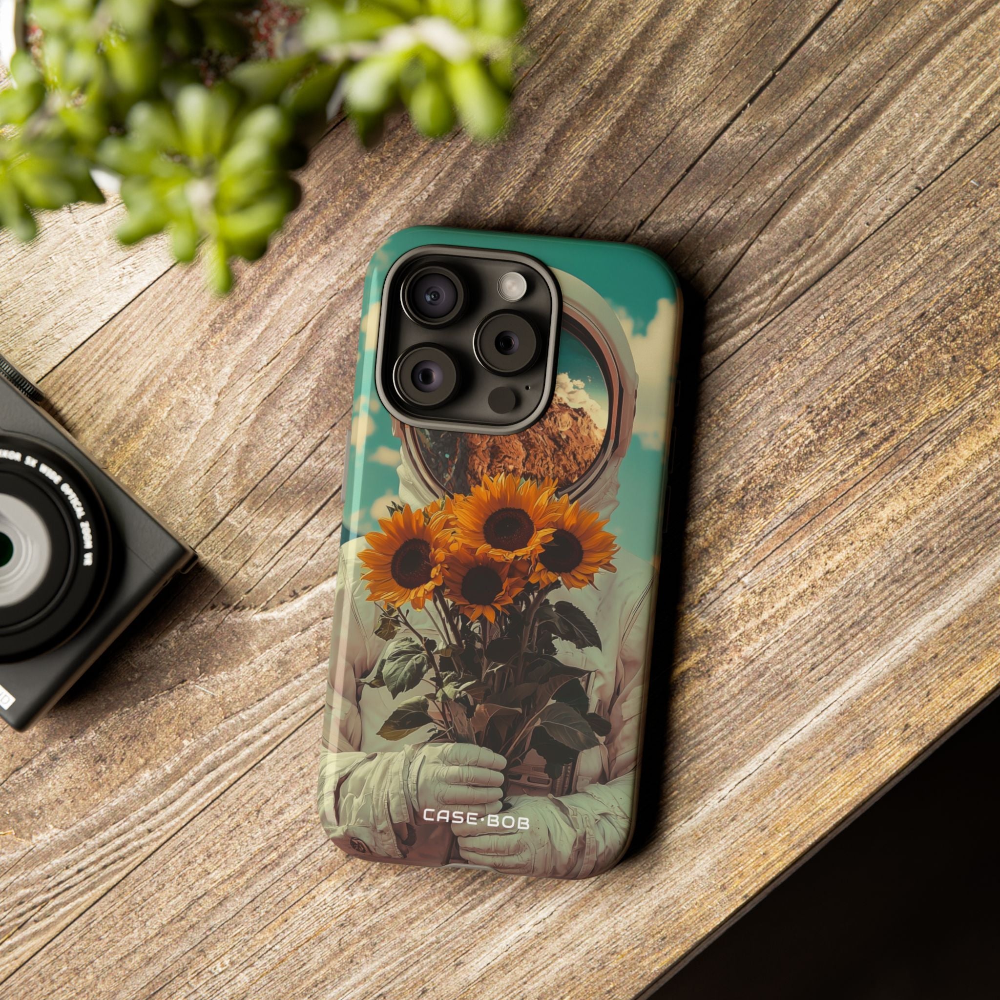 Sunflower Astronaut iPhone 15 Pro Case - Tough