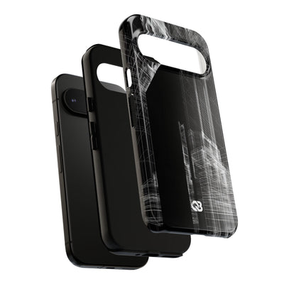 Black Tough Phone Case for Google Pixel - Ghost Urban Wireframe