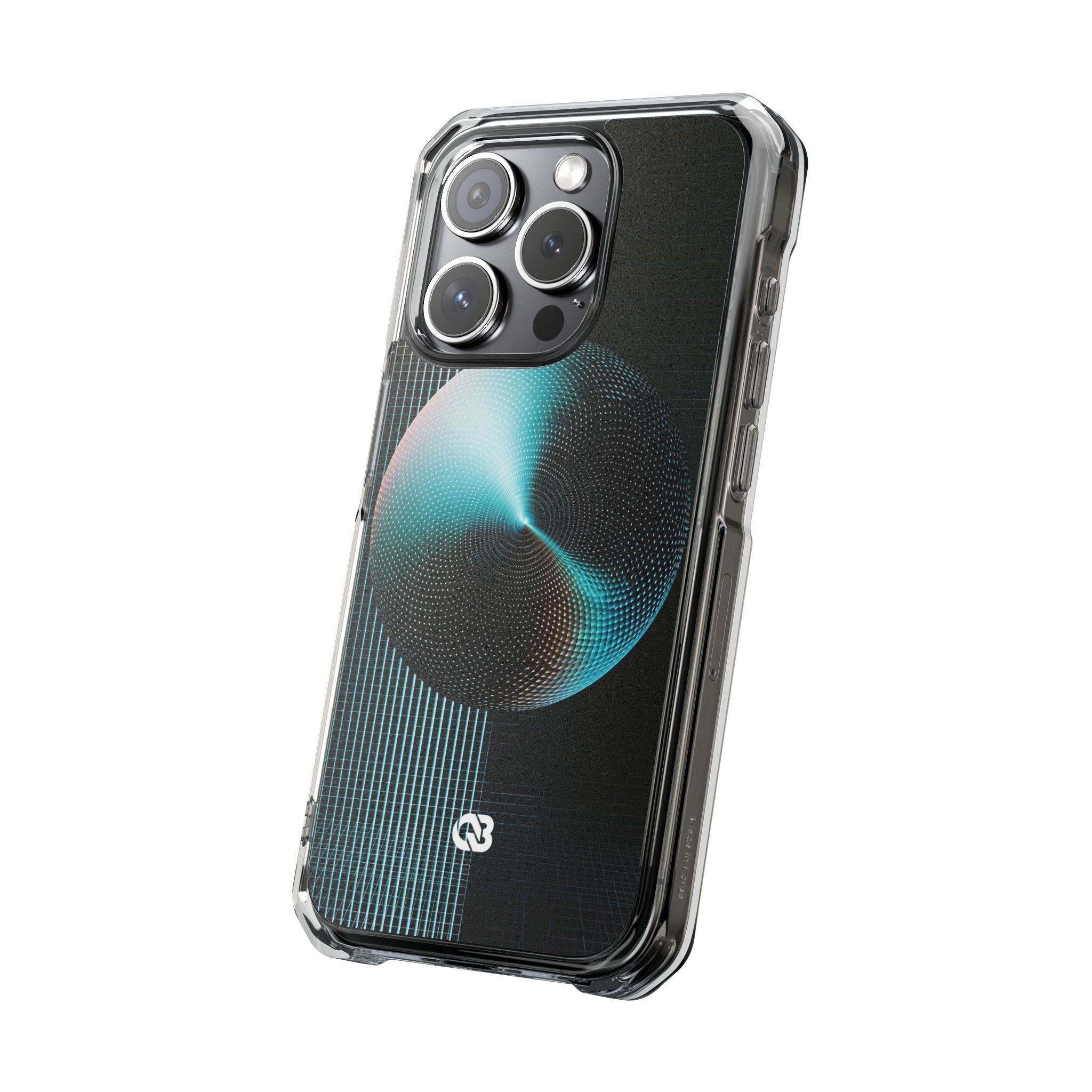 Blue Impact MagSafe Phone Case for iPhone - Cyan Vector Sphere
