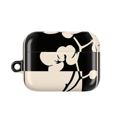 Geometric Orchid Bloom · Hard Case for AirPods & AirPods Pro · Black