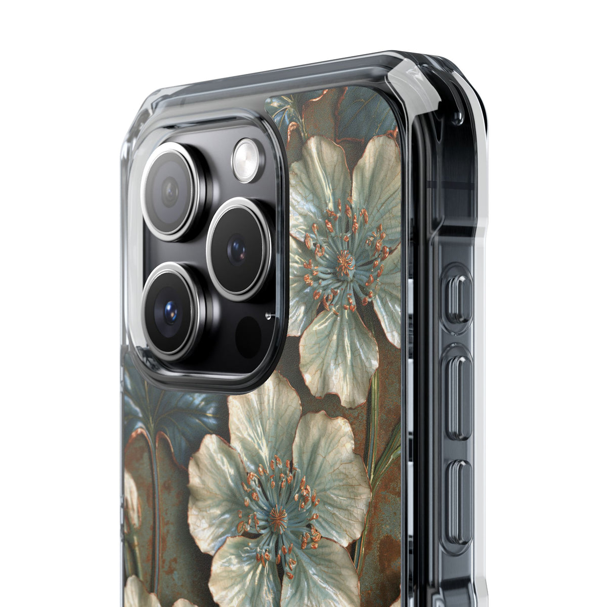Gilded Blossom Reverie · Clear Impact Magnetic Phone Case for iPhone · Teal
