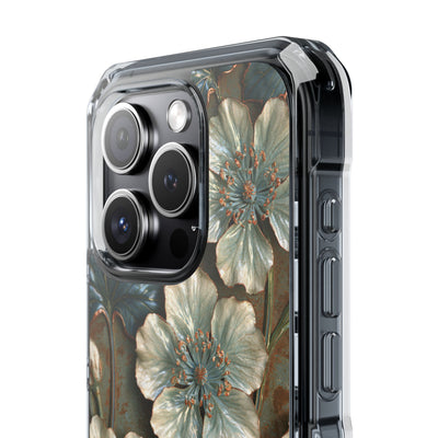 Gilded Blossom Reverie · Clear Impact Magnetic Phone Case for iPhone · Teal