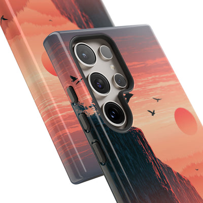 Orange Tough Phone Case for Samsung - Crimson Ridge Flight