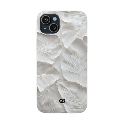 Sculpted Ivory Leaves · Soft Phone Case for iPhone