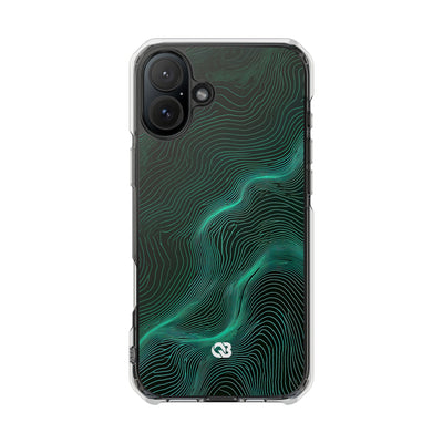 Teal Impact MagSafe Phone Case for iPhone - Neon Jade Contour