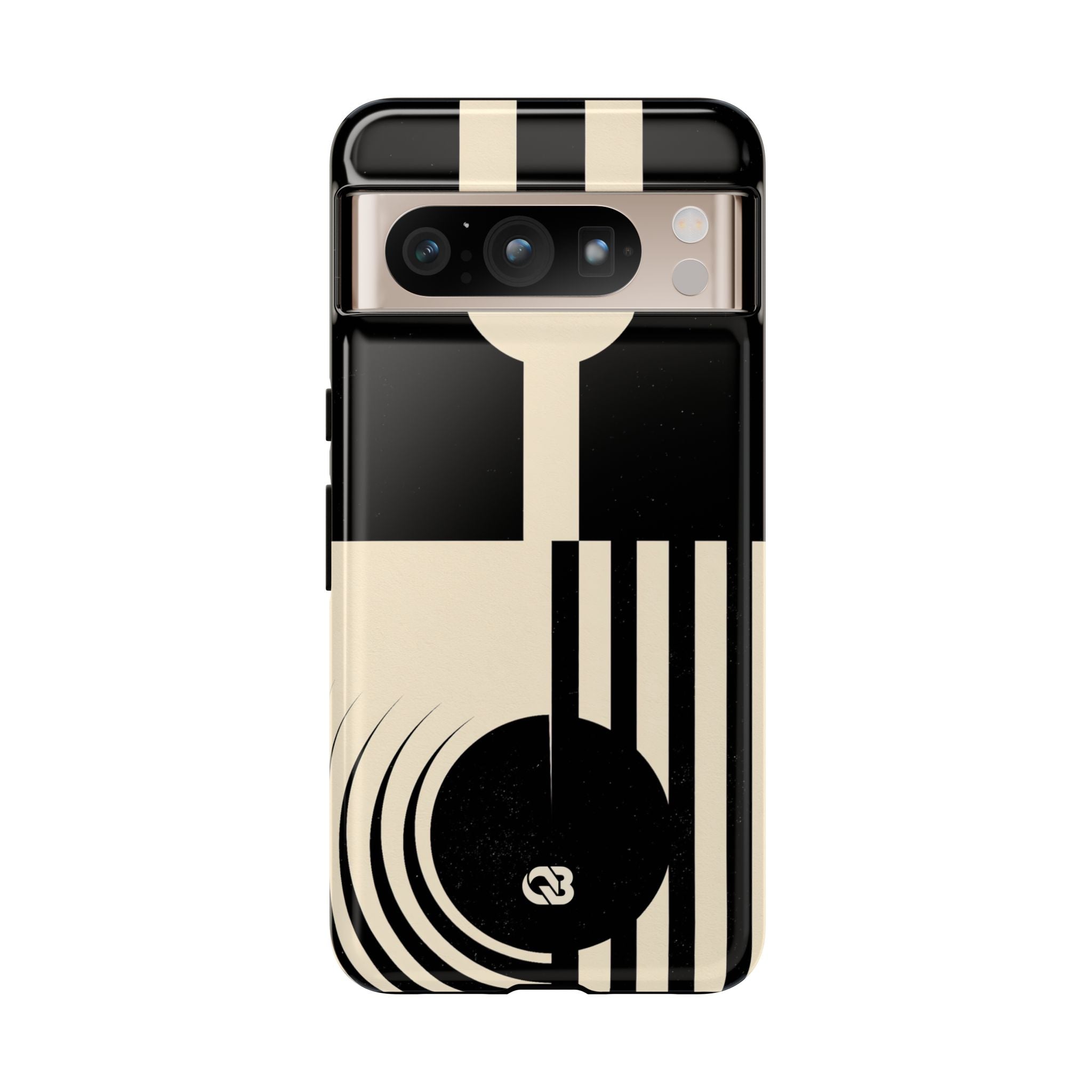 Black Tough Phone Case for Google Pixel - Ivory Signal Grid