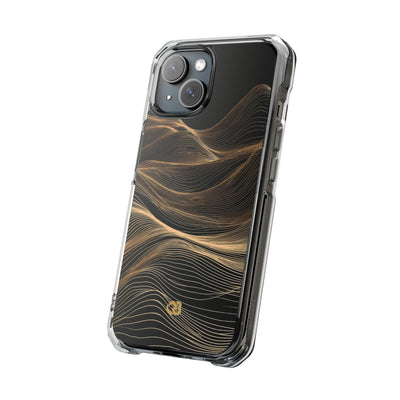 Black Impact MagSafe Phone Case for iPhone - Copper Topo Ridge