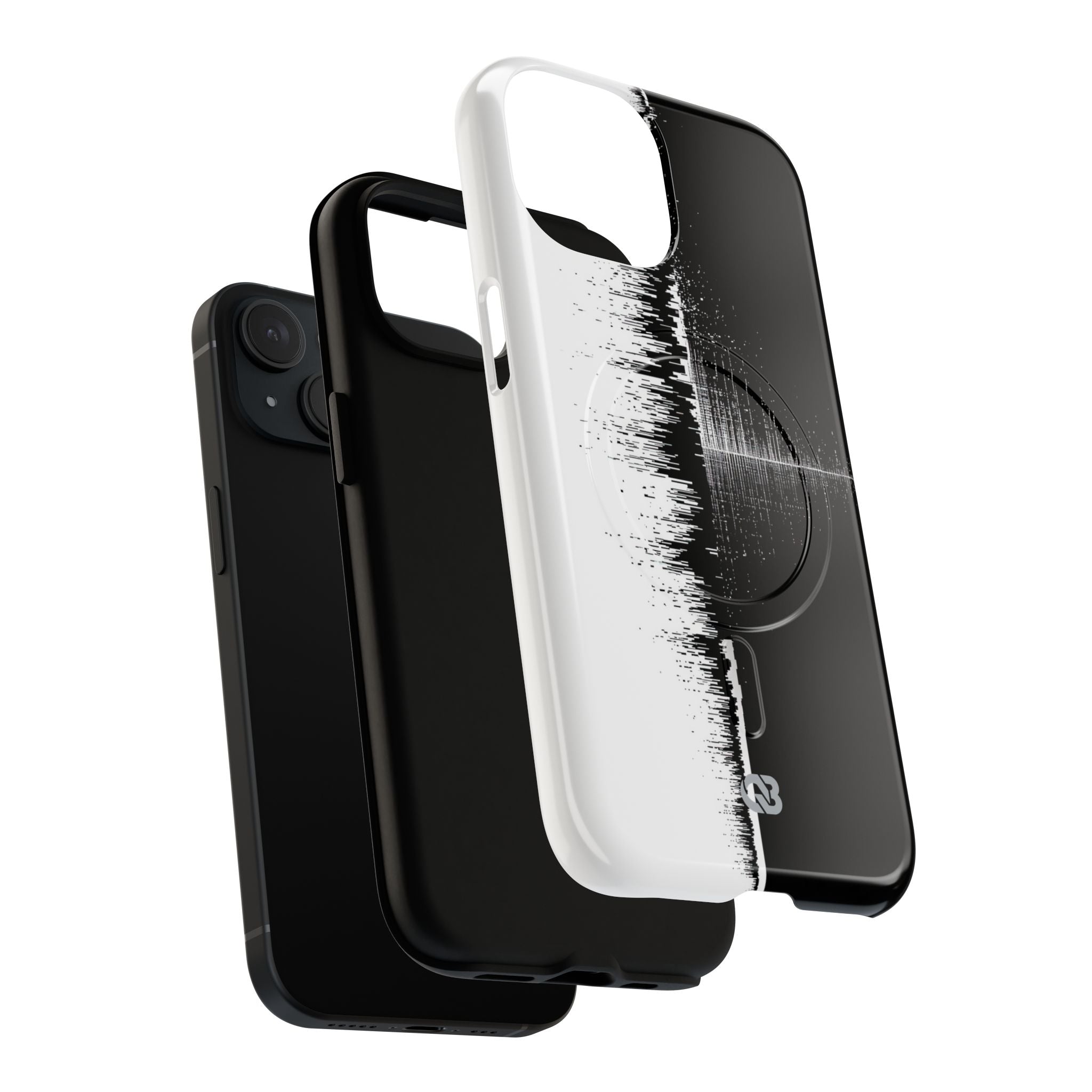 Black Tough 2.0 Magsafe Phone Case for iPhone - Static Signal Split