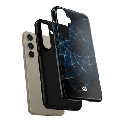 Blue Tough Phone Case for Samsung - Cobalt Geometric Bloom