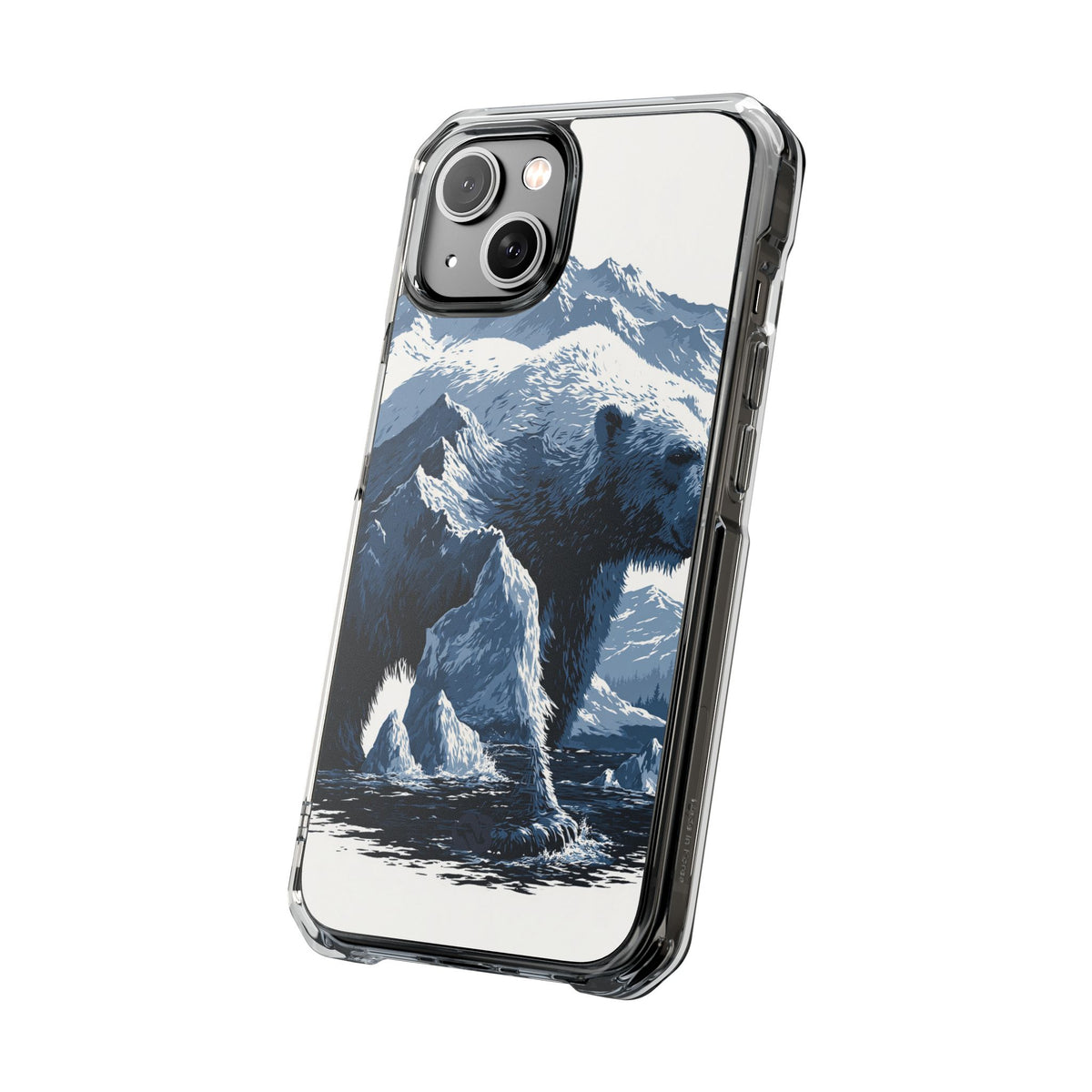 Fjord Summit Bear · Clear Impact Magnetic Phone Case for iPhone · Blue