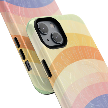 Pastell Regenbogen Bänder iPhone 14 Plus Case - Tough+