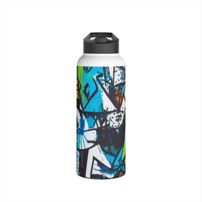Bold Shapes Blue - Stainless Steel Water Bottle