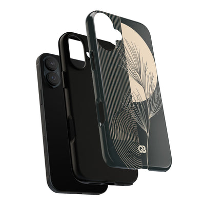 Black Tough Phone Case for iPhone - Obsidian Sand Willow