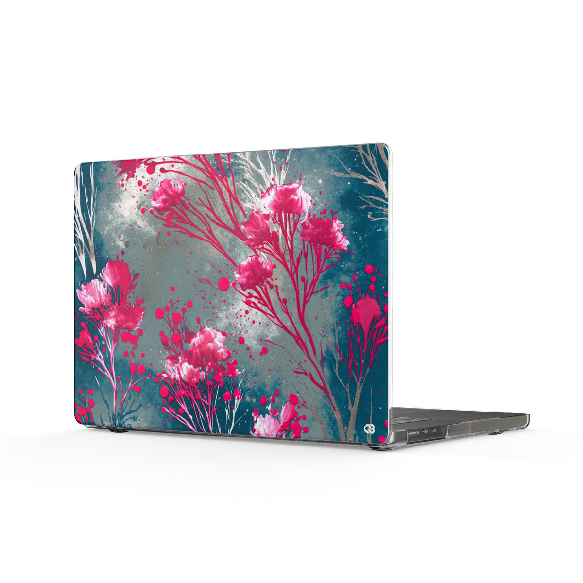 Cyber Blossom · Clear Hard Case for MacBook · Teal