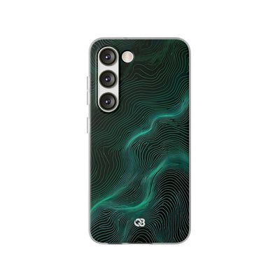 Teal Lite Phone Case for Samsung - Neon Jade Contour