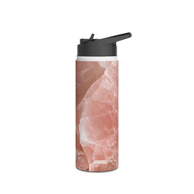Rose Quartz Facet · Insulated Water Bottle · Pink
