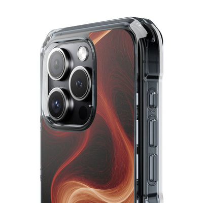 Solar Ember Flow · Clear Impact Magnetic Phone Case for iPhone · Orange