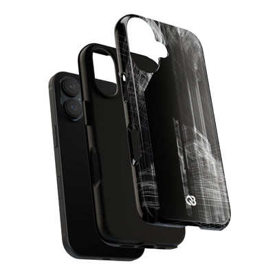 Black Tough Phone Case for iPhone - Ghost Urban Wireframe