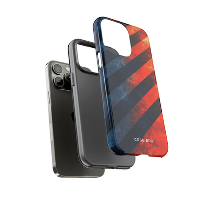 Diagonal Stripes Blaze iPhone 14 Pro Max Case - Tough