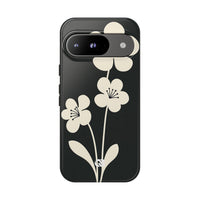 Black Tough Phone Case for Google Pixel - Obsidian Cream Bloom