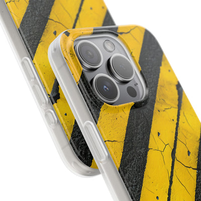 Cracked Hazard Stripes · Soft Phone Case for iPhone