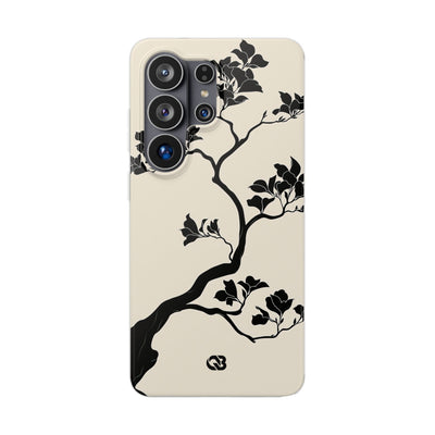 Beige Lite Phone Case for Samsung - Obsidian Bonsai Silhouette