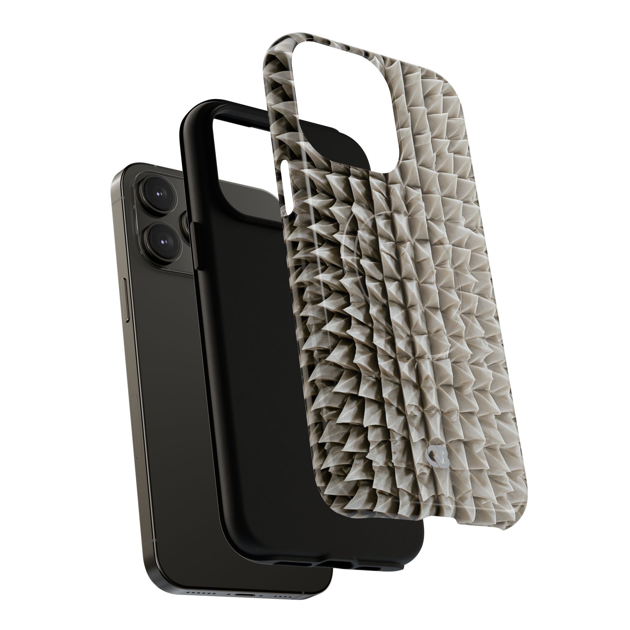 Beige Tough 2.0 Magsafe Phone Case for iPhone - Bone Spiked Grid