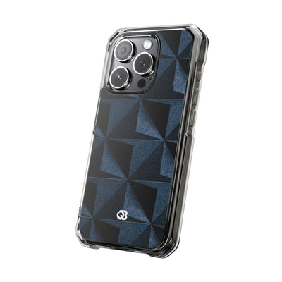 Faceted Slate · Clear Impact Magnetic Phone Case for iPhone ·  Blue