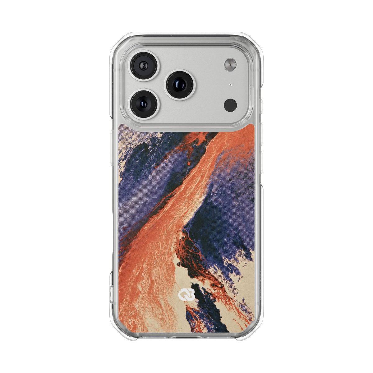 Solar Aura Drift · Clear Impact Magnetic Phone Case for iPhone · Orange