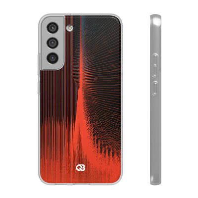 Red Lite Phone Case for Samsung - Crimson Frequency Pulse