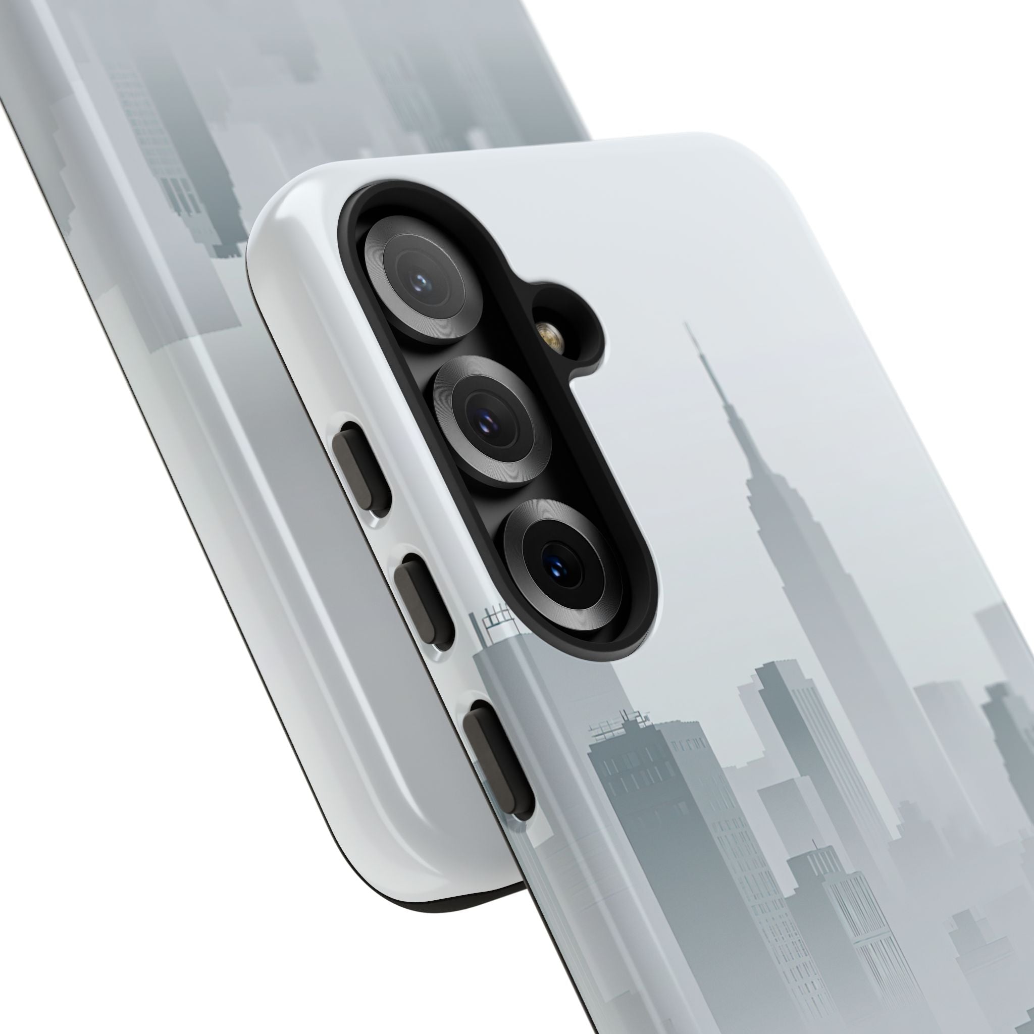 Grey Tough Phone Case for Samsung - Steel Mist Skyline
